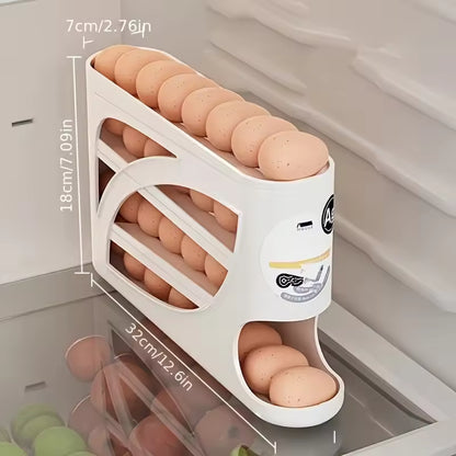 3-Tier Rolling Egg Storage Box – Holds 24 Eggs for Fridge & Kitchen