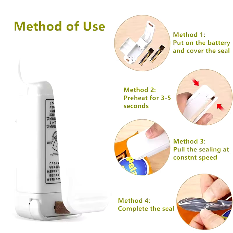 Mini Heat Sealer for Food Bags – Portable Snack Bag Resealing Tool