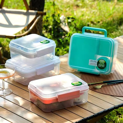 Double Layer Bento Lunch Box – Portable Handle, Compartments, Leakproo